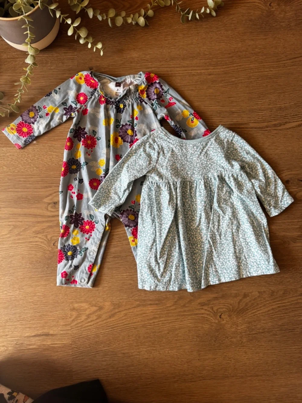 Tea Collection & Old Navy Baby Girl Dress Lot 3-6 Months Floral Long Sleeve
